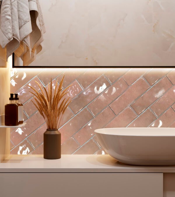 PASTILHA CERAMICA CERAL BR 7,5X25 AQUARELA ROSE CX COM 1,01 METROS - Imagem 3