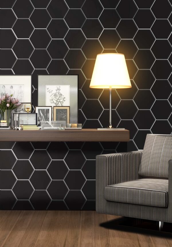 PASTILHA CERAMICA CERAL AC HEXAGONAL BLACK CX COM 1,02 METROS - Imagem 3
