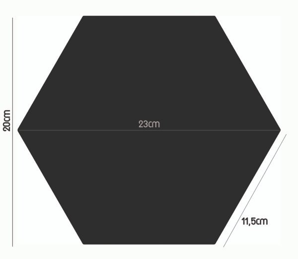 PASTILHA CERAMICA CERAL AC HEXAGONAL BLACK CX COM 1,02 METROS
