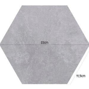 PASTILHA CERAMICA CERAL AC HEXAGONAL CIMENTO CX COM 1,02 METROS