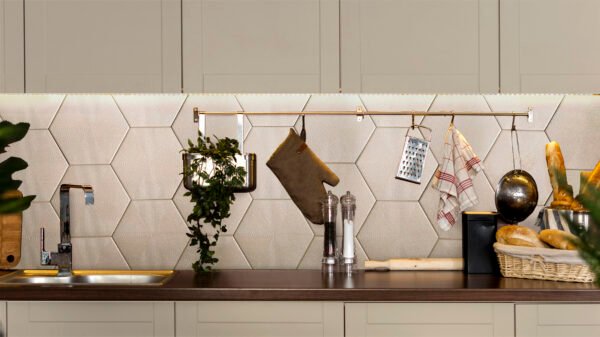 PASTILHA CERAMICA CERAL AC HEXAGONAL CONNECT SAND CX COM 1,02 METROS - Imagem 3