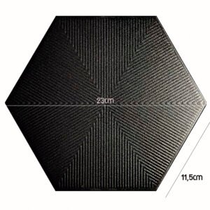 PASTILHA CERAMICA CERAL AC HEXAGONAL CONNECT BLACK CX COM 1,02 METROS
