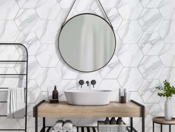PASTILHA CERAMICA CERAL AC HEXAGONAL CALACATA CX COM 1,02 METROS - Imagem 3
