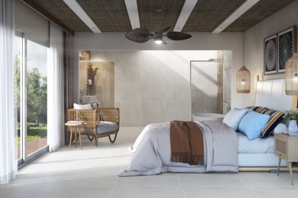 PISO PORCELANATO EMBRAMACO GR 83X83 Carbon Off White Out Plus CX COM 2,73 METROS - Imagem 4