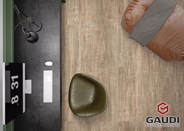 PISO PORCELANATO GAUDI AC 20X120 ORIGEM CHAMPAGNE CX COM 1,92 METROS - Imagem 3